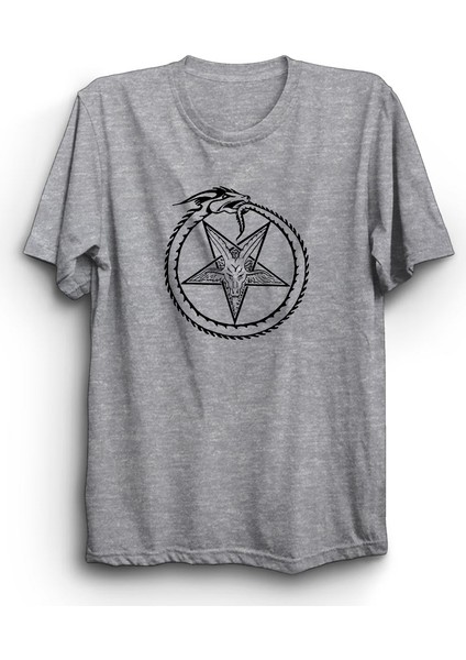 Pentagram, Circle, Snake, Ouroboros Tişört