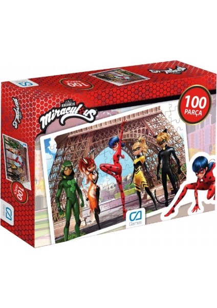 100 Parça Miraculous Uğur Böceği ve Kara Kedi Puzzle 100