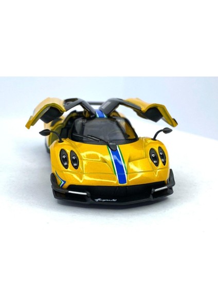 2016 Pagani Huayra Bc (Şeritli) - Çek Bırak 5inch. Lisanslı Model Araba, Oyuncak Araba 1:3 modelleri