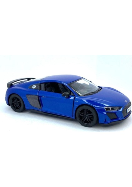 2020 Audi R8 Coupe - Çek Bırak 5inch. Lisanslı Model Araba, Oyuncak Araba 1:36 Mavi