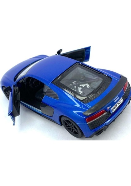 2020 Audi R8 Coupe - Çek Bırak 5inch. Lisanslı Model Araba, Oyuncak Araba 1:36 Mavi