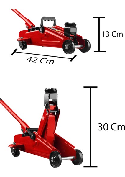 Dynamic Tech 2 Ton Arabalı Tekerlekli Hidrolik Timsah Kriko Taşıma Çantalı 2 Yıl Garantili