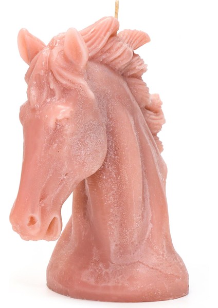 Dekoratif Büyük Soft Pembe At Mum (24 Cm)