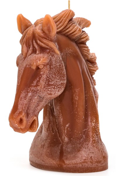 Dekoratif Büyük Taba Rengi At Mum (24 Cm)