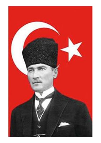 Atatürklü Saten Türk Bayrağı 100X150 cm