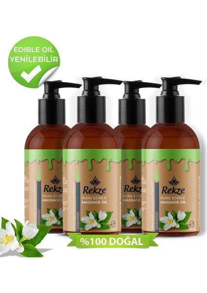 Yenilir Doğal Yasemin Aromalı Masaj Yağı - Lüks 4'lü Paket (4X120 Ml)