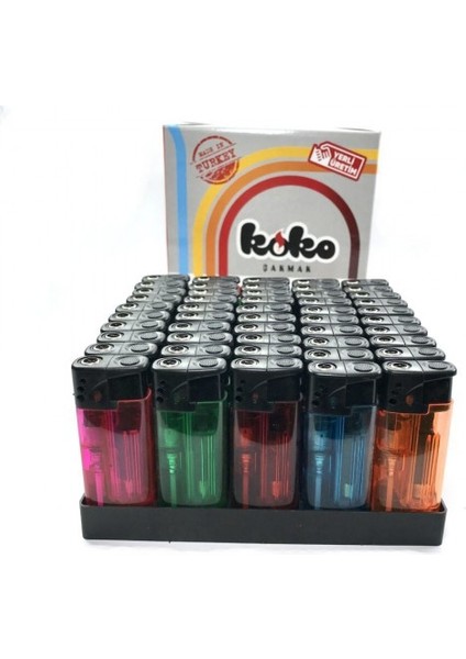 Koko Turbo Şeffaf Çakmak 50 Adet