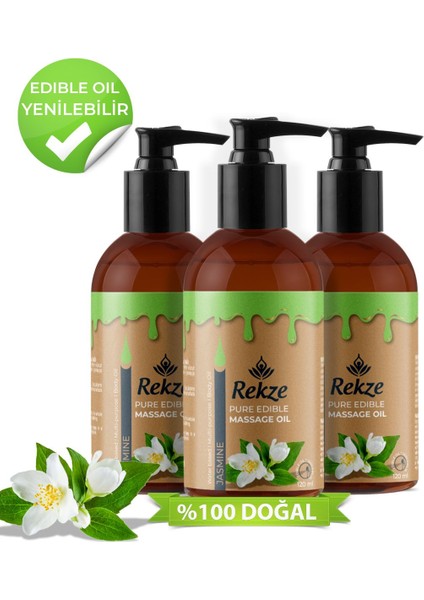 Yenilir Doğal Yasemin Aromalı Masaj Yağı - Özellik Kat 3 Paket (3X120 Ml)