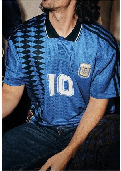 Messi Arjantin 1994 Millî Futbol Takımı Halı Saha Forma Mavi Tişört