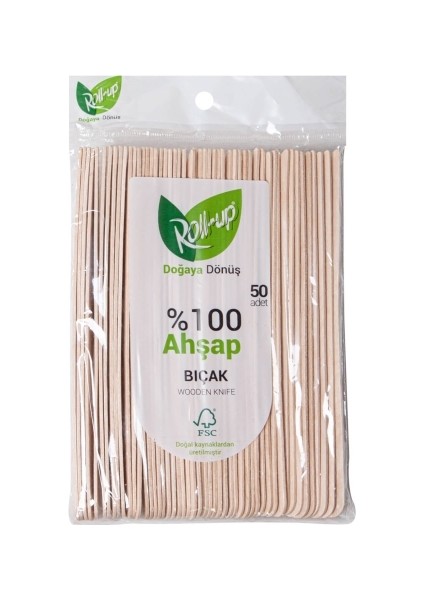 Roll-Up Doğa Dostu Ahşap Bıçak 50LI