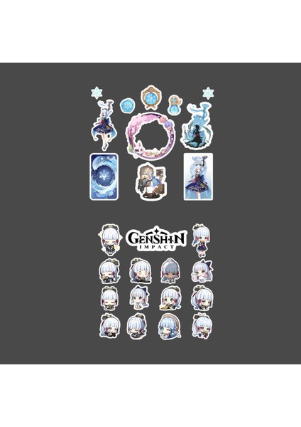 Genshin-Ayaka 2 Adet Sticker Set - Parlak Kağıt - modelleri