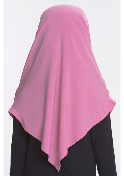 Pembe Pratik Hazır Geçmeli Çocuk Tesettür Bone Sandy Kumaş Kendinden Boneli 78_04