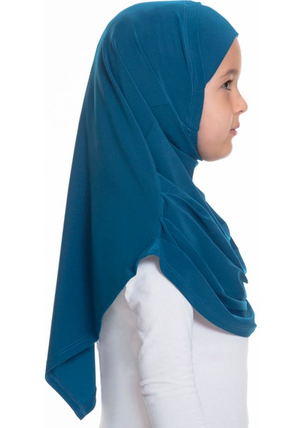 Petrol Mavisi Pratik Hazır Geçmeli Çocuk Tesettür Bone Sandy Kumaş Kendinden Boneli 78_17 fiyatları