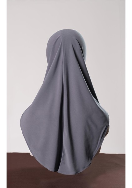 Antrasit Pratik Hazır Geçmeli Genç Tesettür Bone Sandy Kumaş Düz Hijab 2312_25