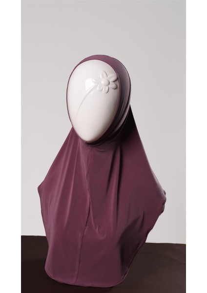 Violet Pratik Hazır Geçmeli Genç Tesettür Bone Sandy Kumaş Düz Hijab 2312_21