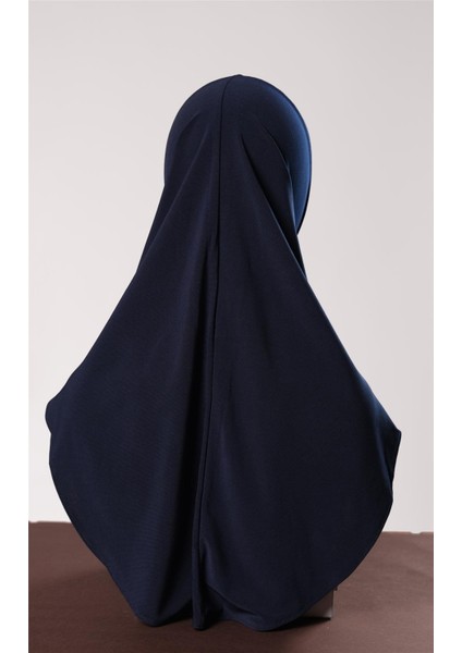 Lacivert Pratik Hazır Geçmeli Genç Tesettür Bone Sandy Kumaş Düz Hijab 2312_02