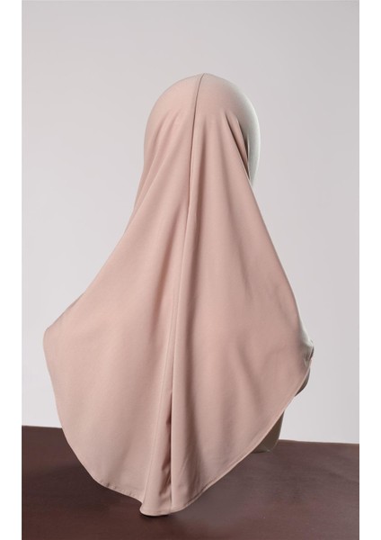 Bej Pratik Hazır Geçmeli Genç Tesettür Bone Sandy Kumaş Düz Hijab 2312_12