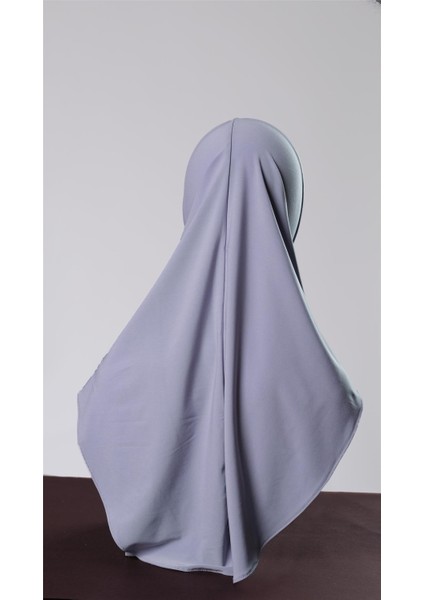 Gri Pratik Hazır Geçmeli Genç Tesettür Bone Sandy Kumaş Düz Hijab 2312_15
