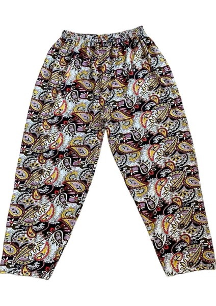 Yazlık Büyük Beden Pamuklu Etnik Desen Pantolon