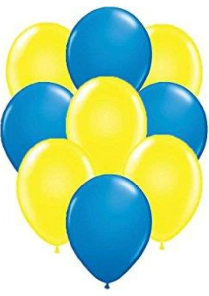 30 Adet Metalik Sarı, Lacivert Balon Konsepti-Uçan-Güzel Balon