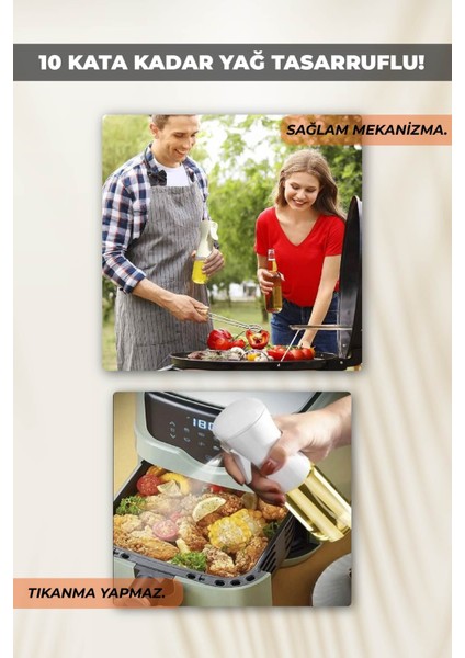 Sprey Yağdanlık, Zeytinyağına Uygun, Polarize Spreyleme, Airfry Için Uygun 300 ml