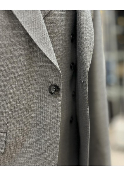 İtalyan stil slim fit erkek ceket yelek pantolon takım elbise Gri T10785 fırsatları