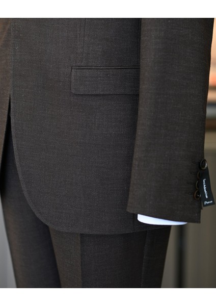 İtalyan stil slim fit erkek ceket yelek pantolon takım elbise kahverengi T11022 indirimleri