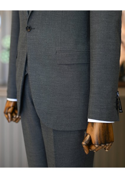 Italyan Stil Slim Fit Erkek Ceket Yelek Pantolon Takım Elbise Gri T11025 fırsatları