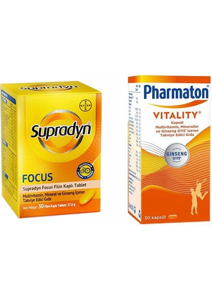 Pharmaton Vitality 30 Tablet + Energy Focus 30 Tablet