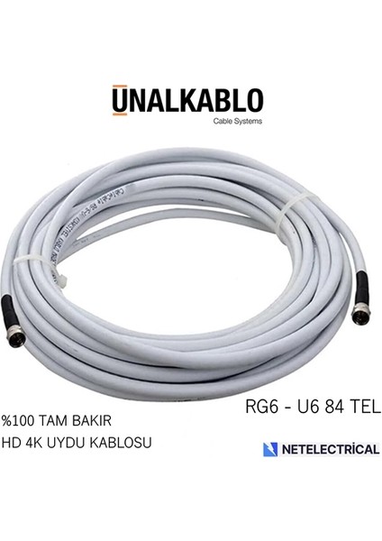 7 Metre Uydu Çanak Anten Kablosu Rg6/u6 ( F Konnektörlü Hazır )