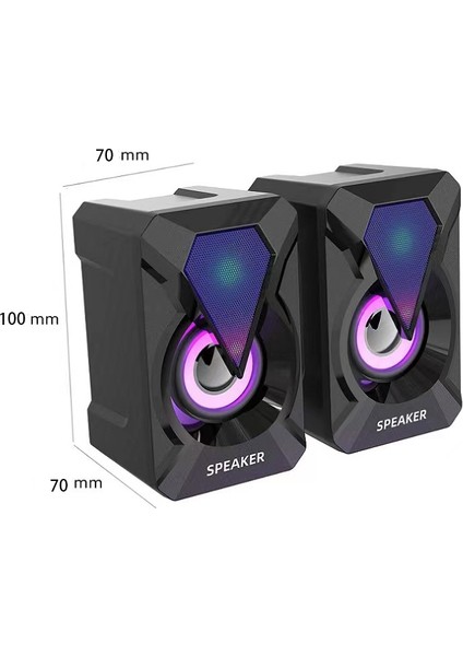 E-1047 Multimedia Speaker With Rgb Aux ,usb Power