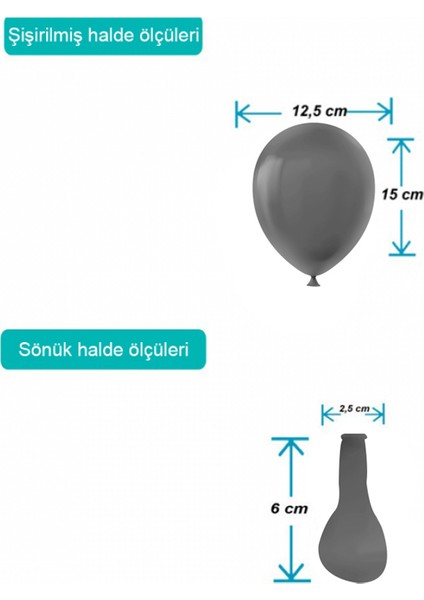 5" Pastel Balon 100LÜ -Siyah-