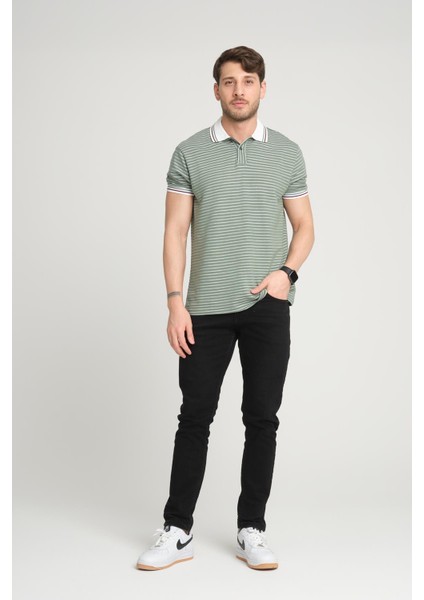 Çizgili Polo Yaka T-Shirt (E21-8500)
