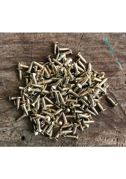 Sarı Renk Askı Vidası Menteşe Vidası Klips Vidası 9,5mm Mini Vida 20 Adet