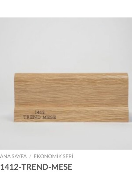 By Istanbul 12.5 mt 6cm Laminat Süpürgelik Modeli 1412 Trent Meşe Finiş Folyo Kaplama