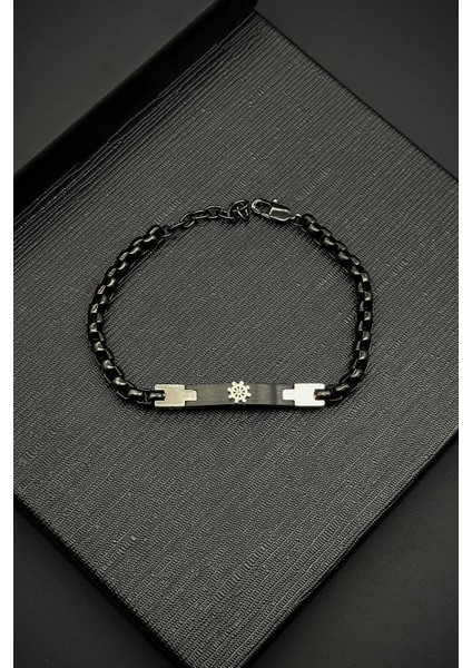 316L Çelik Italyan Model Siyah Renk Erkek Bileklik FRJ12138-3138-B2