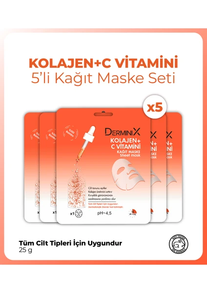 3'lü -C Vitamin Kağıt Maske Seti