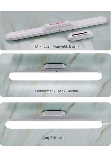 Şarjlı Martı Ledli Aplik 3 Renk Ct 3200K 4000K 6400K