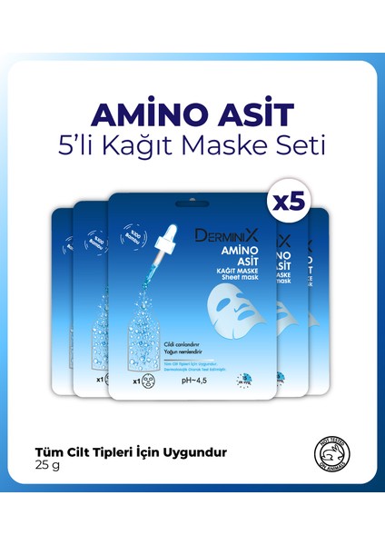 Derminix amino Asit Kağıt Maske 5 Adet