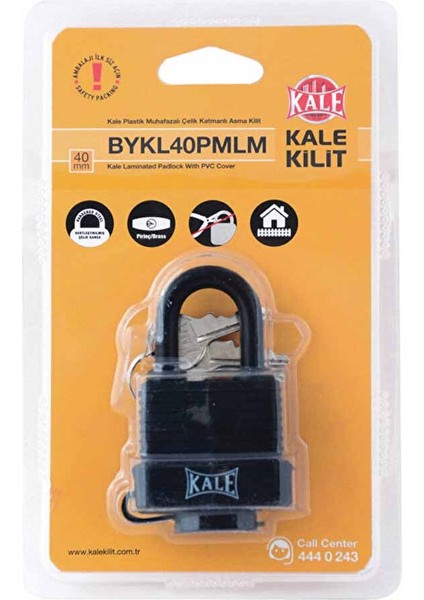 Plastik Muhafızalı Çelik Katmanlı Kilit BYKL40PMLM