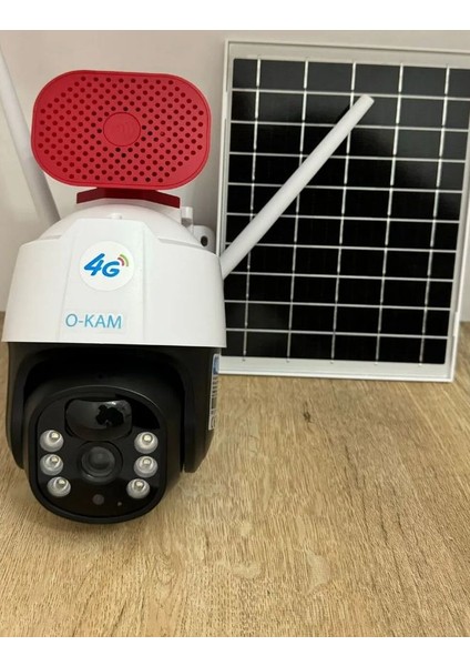 O-KAM-4847 4g 3 Mp Sirenli Güneş Panelli Solar Kamera