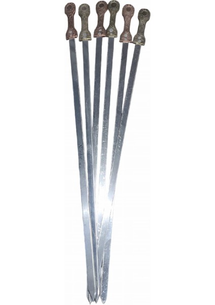 Saplı Paslanmaz Kanat Şişi 12'li Takım Çanta Hediyeli Sap Dahil 45 cm