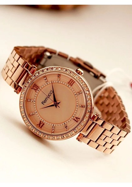 Çelik Su Geçirmez Zirkon Taşlı Tasarım Şık Kadın Kol Saat