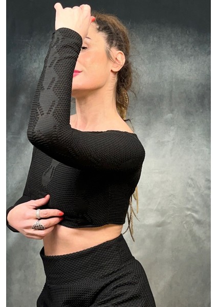 Crop Kendinden Desenli Bluz fiyatları