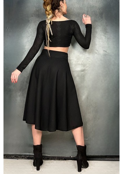 Crop Kendinden Desenli Bluz modelleri