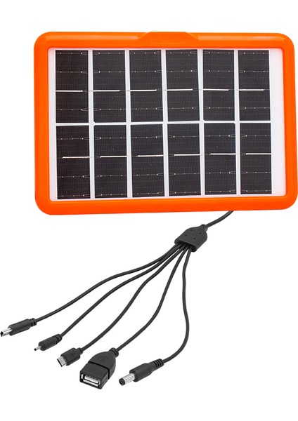 Powermaster 6 Volt 1.33 A 8 Watt Solar Güneş Enerji Paneli Çoklu Şarj Cihazı Kamp Tipi Güneş Enerjisi Şarj Cihazı