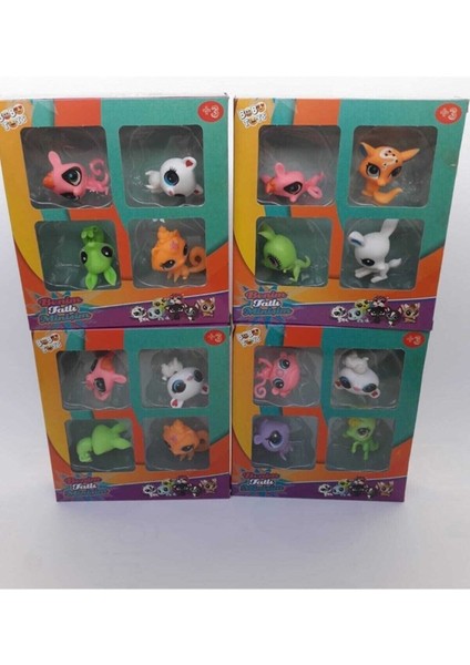 Miniş Hayvanlar 4 Lü Miniş Oyuncak Set Miniş 4 Lü Pet Shop