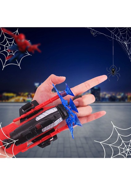 Ağ Atan Marvel Spider-Man Bileklik Vantuz Fırlatan Ok Atan Örümcek Adam Oyuncak Fırlatıcı Seti