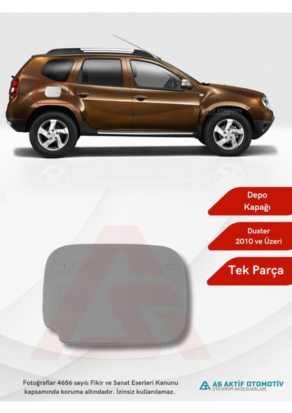 Dacia Duster Suv Depo Kapağı 1 Parça 2010 ve Üzeri Krom Paslanmaz Çelik