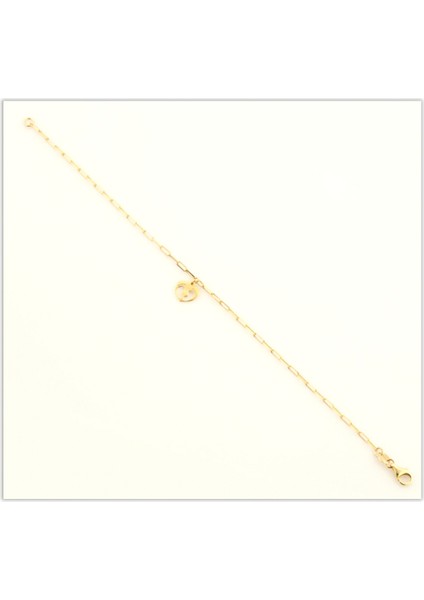 Kalp Figürlü Yeşil Altın Bileklik